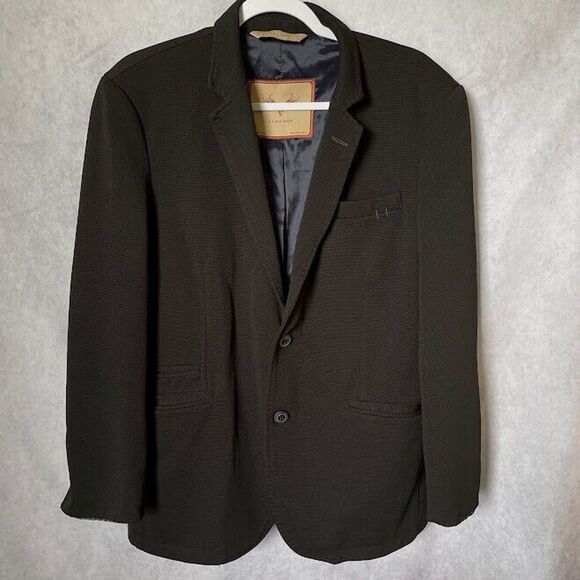 Zara Man Sport Coat Mens Size 42 Black Single Breasted Slim Textured Blazer - Picture 1 of 16